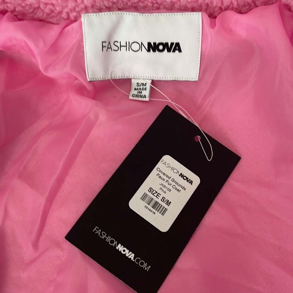 Fashion Nova, Pink Oversized teddy bear coat size S/M - Picture 6 of 9
